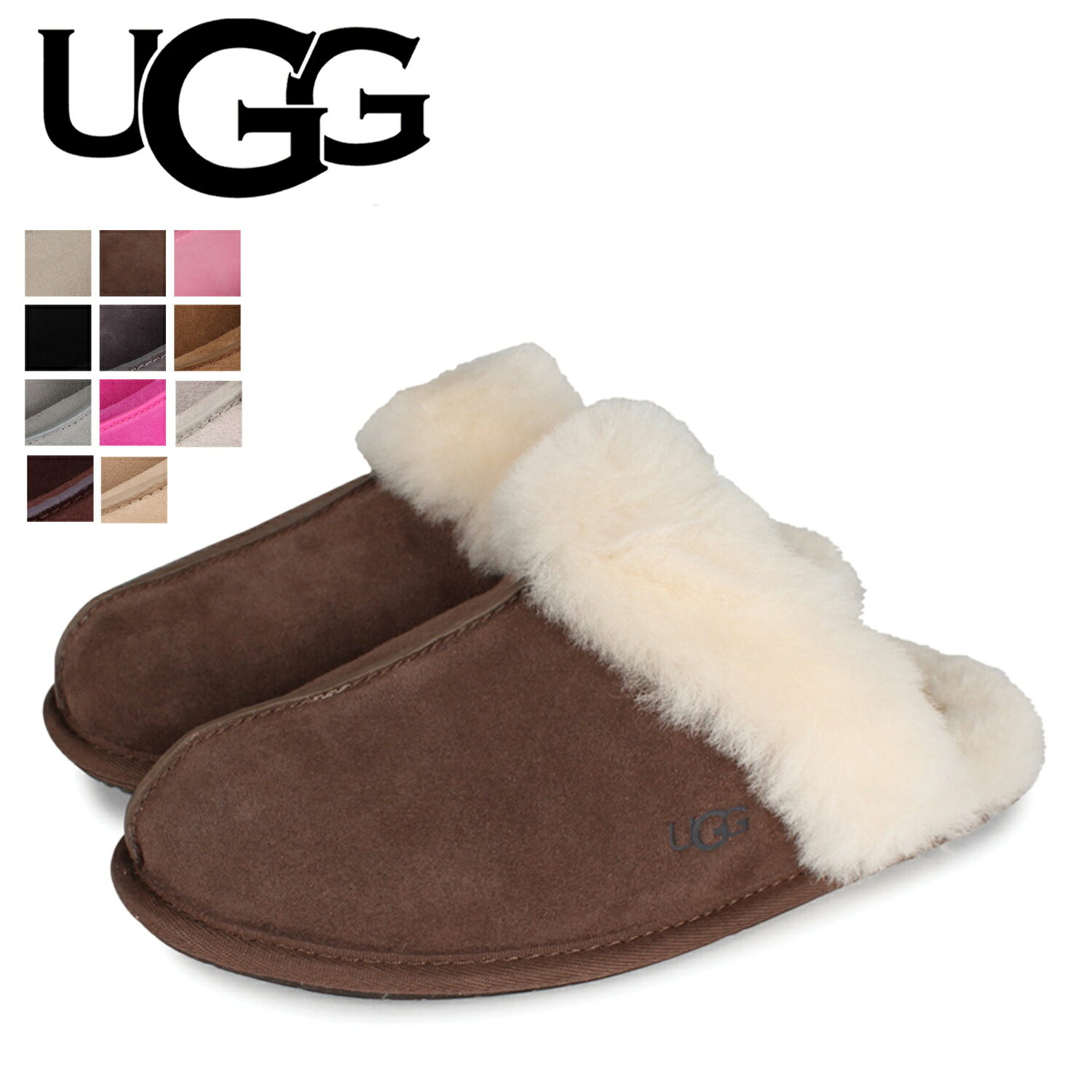 【最大1000円OFFクーポン配布中】 アグ UGG スリッポン スリッパ ルームシューズ スカフェット レディース シープスキン SCUFFETTE II ベージュ ブラウン ピンク ブラック グレー 黒 1106872