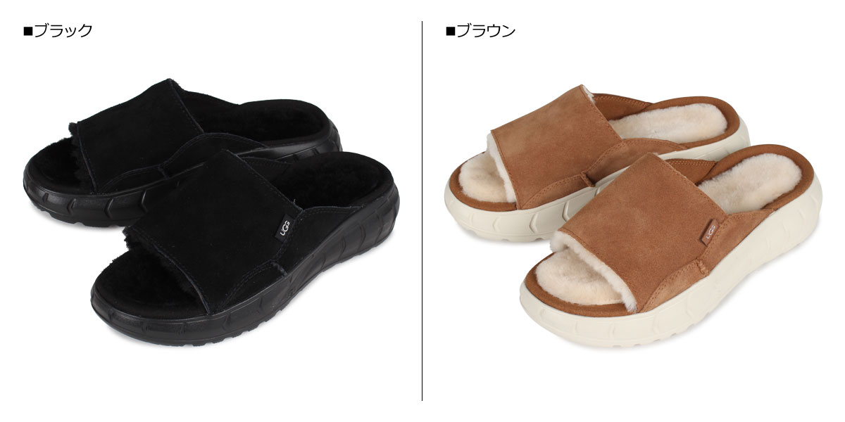 アグ UGG サンダル スライドサンダル ウエストサイダー レディース シープスキン WESTSIDER SLIDE ブラック ブラウン 黒 1118135