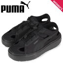 【最大1000円OFFクーポン発行中】 プーマ PUMA スニーカー サンダル レディース 厚底 プラットフォーム トレース ライト ミュール PLATFORM TRACE LIGHT MULE ブラック 黒 382872-01