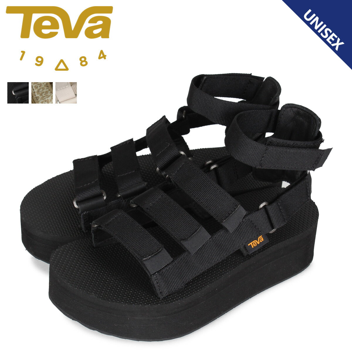 テバ Teva サンダル メンズ レディース 厚底 フラットフォーム メヴィア FLATFORM MEVIA ブラック ホワイト ベージュ 黒 白 1116810