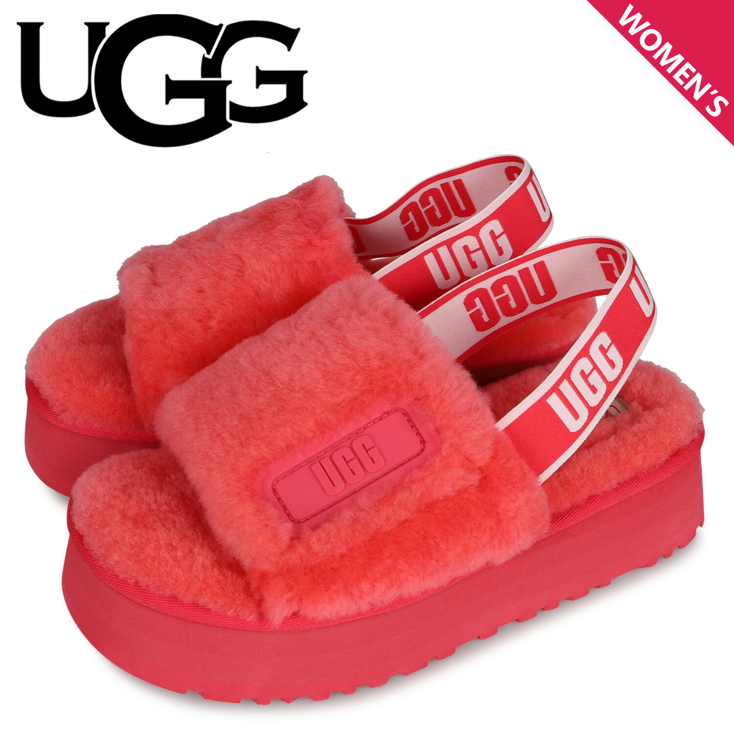 【最大1000円OFFクーポン】 アグ UGG サンダル レディース 厚底 ファー ディスコ スライド DISCO SLIDE ピンク 1112258