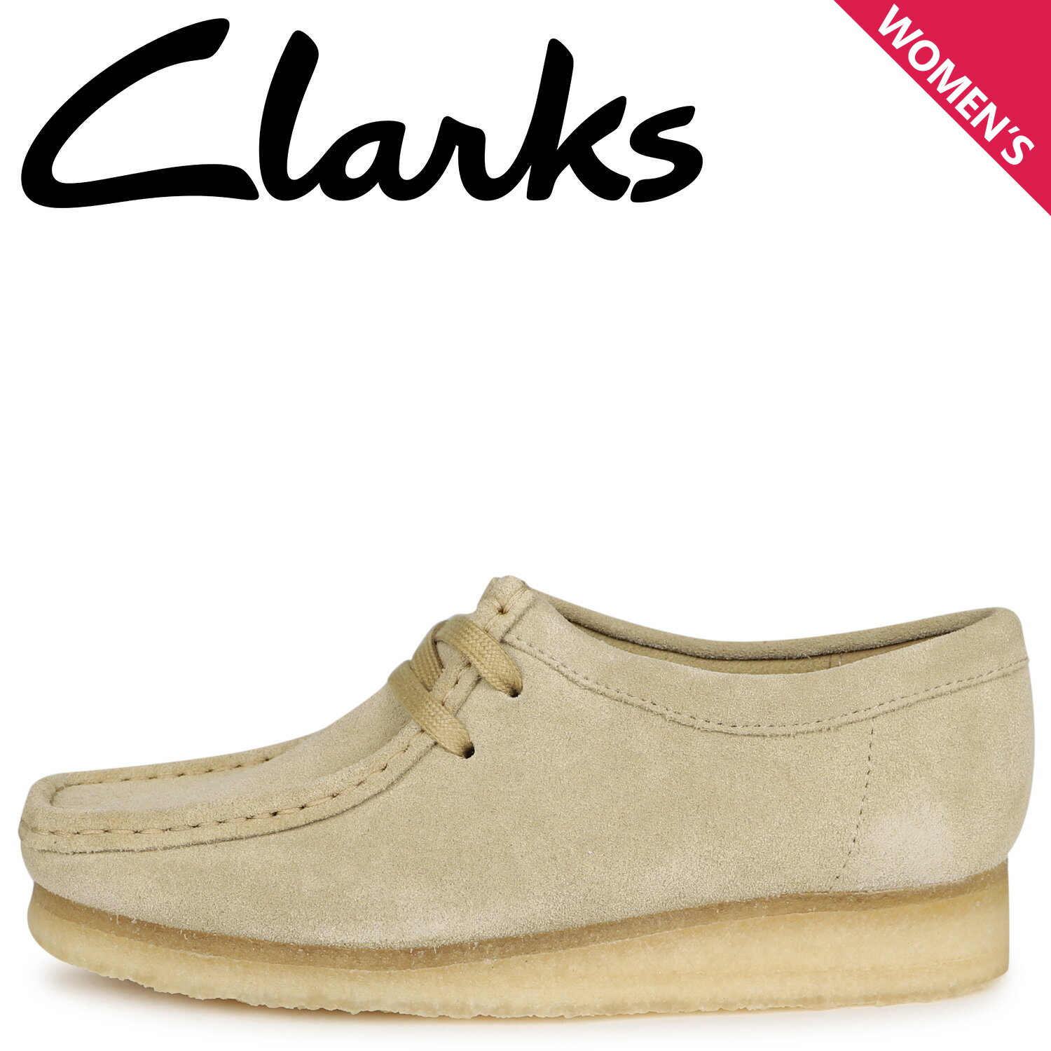 クラークス 【最大1000円OFFクーポン配布中】 Clarks クラークス ワラビー ブーツ レディース WALLABEE ベージュ 26155545