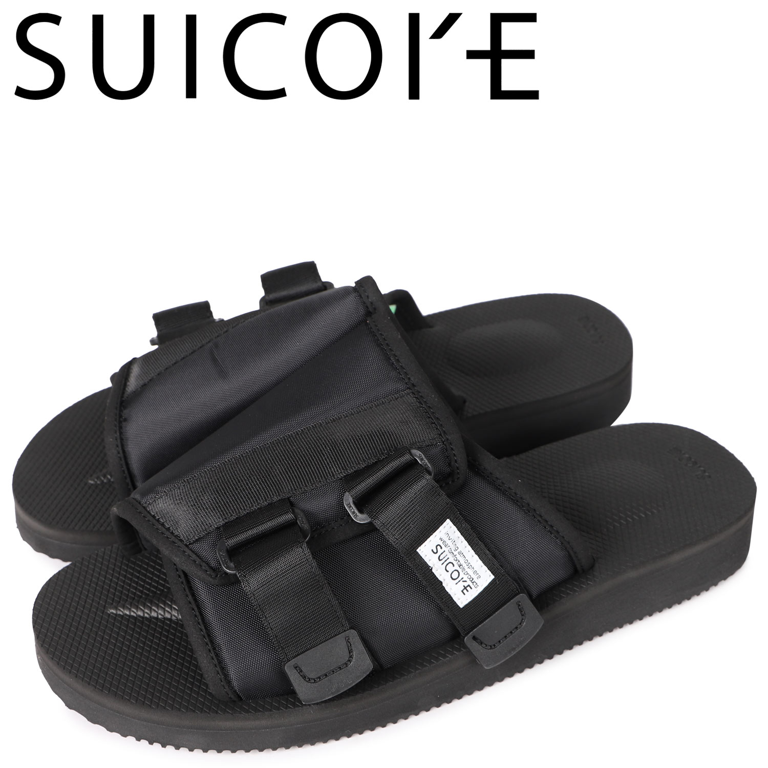 【最大1000円OFFクーポン】 SUICOKE スイコック サンダル スライドサンダル メンズ カウ アンチバクテリアル KAW-Cab ブラック 黒 OG-081CAB