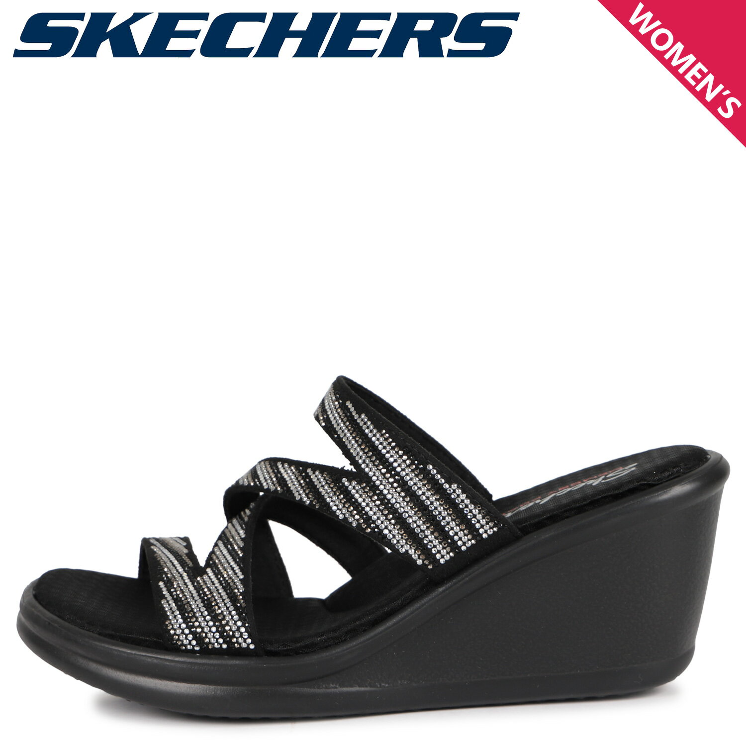 【最大1000円OFFクーポン配布中】 SKECHERS スケッチャーズ サンダル ウェッジサンダル ランブラーズ レディース RUMBLERS MEGA FLASH ブラック 黒 32925のサムネイル