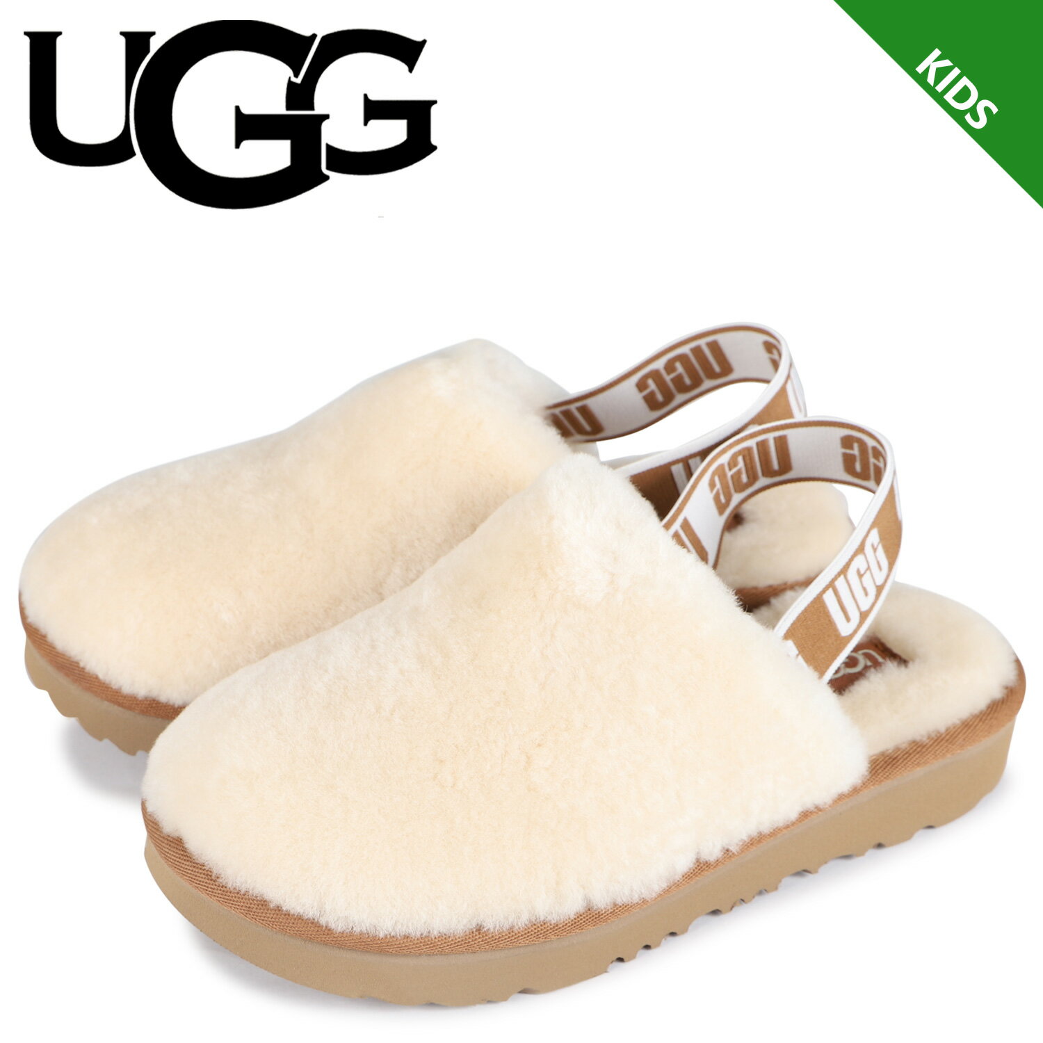 アグ UGG サンダル フラッフ イヤー クロッグ キッズ ファー FLUFF YEAH CLOG ホワイト 白 1123633K