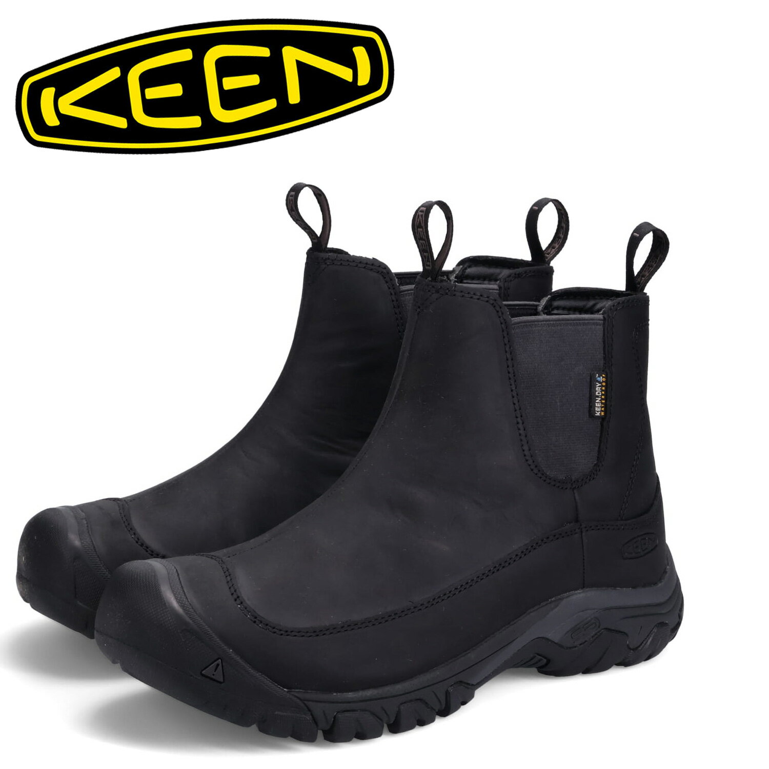 キーン サイドゴアブーツ メンズ キーン KEEN ブーツ サイドゴア ウィンターブーツ アンカレッジ 3 メンズ 防水 ANCHORAGE BOOTS III WP ブラック 黒 1017789