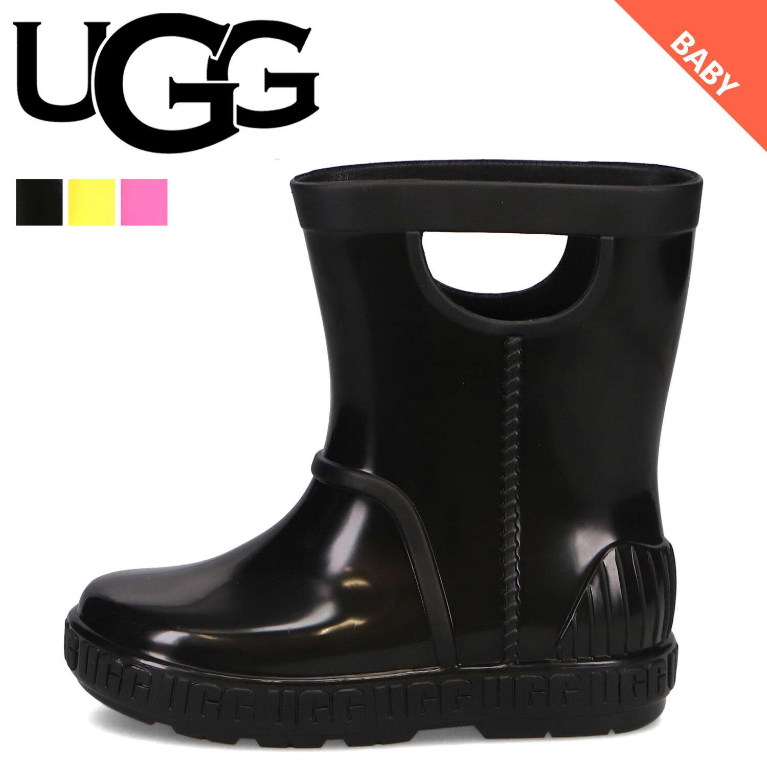 楽天シュガーオンラインショップ【最大1000円OFFクーポン配布中】 アグ UGG ブーツ レインブーツ 長靴 ドリズリータ ベビー キッズ ショート 軽量 防水 DRIZLITA ブラック イエロー ピンク 黒 1130361T