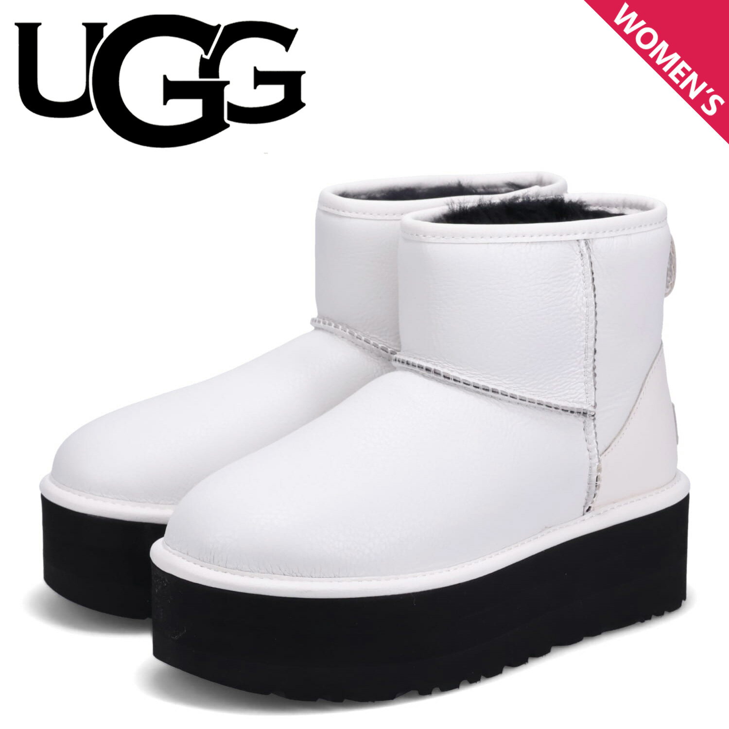 【最大1000円OFFクーポン配布中】 アグ UGG ムートンブーツ クラシック ミニ プラットフォーム レディース 厚底 CLASSIC MINI PLATFORM ホワイト 白 1130611