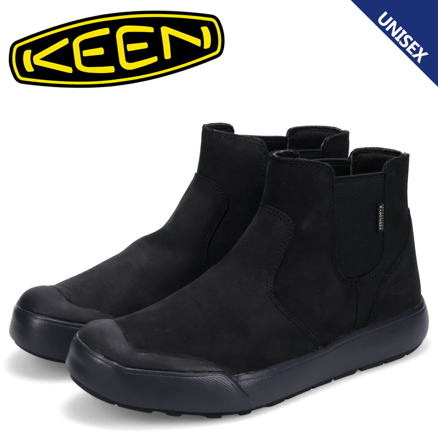 キーン サイドゴアブーツ メンズ 【最大1000円OFFクーポン配布中】 キーン KEEN ブーツ チェルシーブーツ スニーカーブーツ エレナ チェルシー ウォータープルーフ メンズ レディース 防水 ELENA CHELSEA WP ブラック 黒 1026827