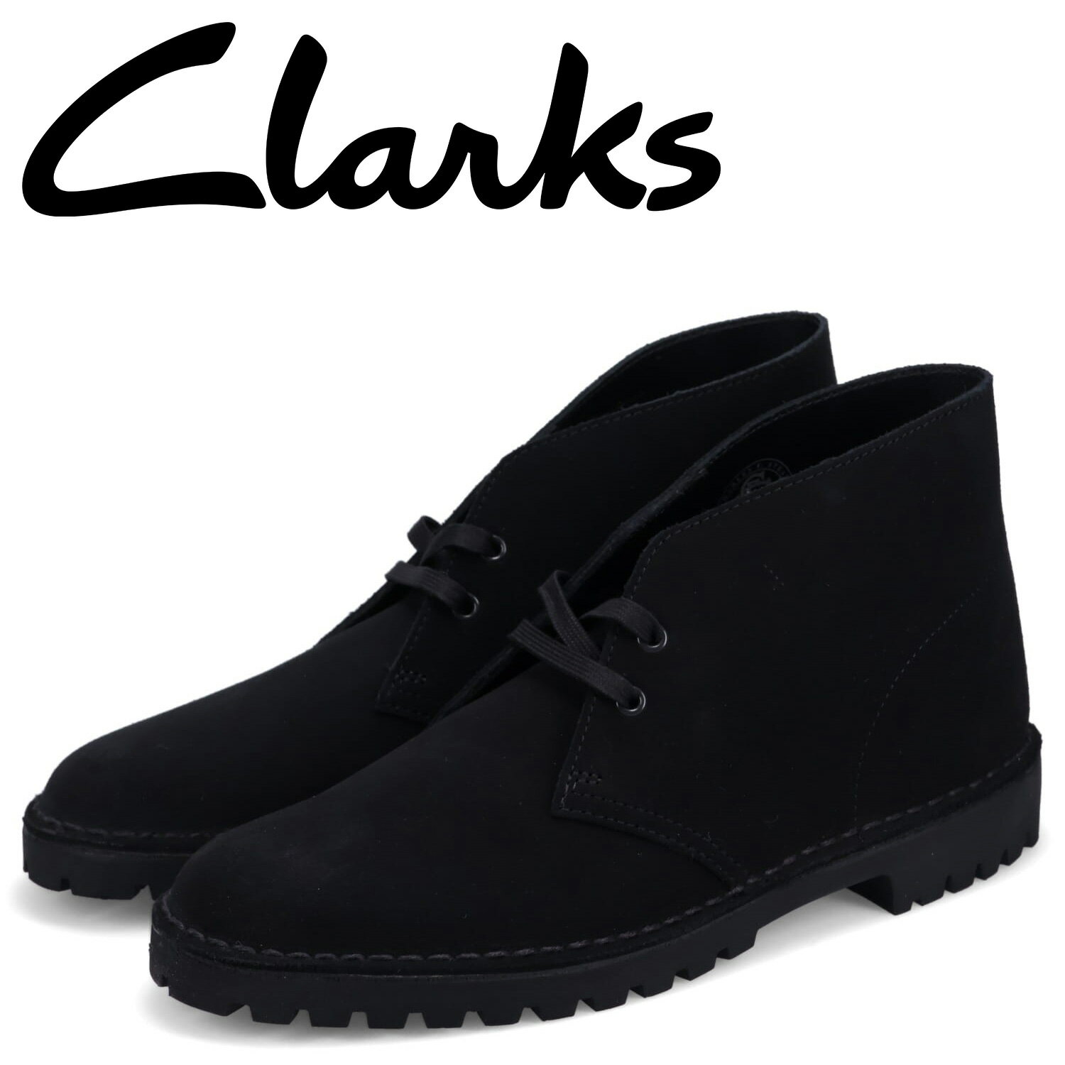 【最大1000円OFFクーポン配布中】 Clarks クラークス デザート ロック ブーツ メンズ スエード DESERT ROCK ブラック 黒 26162705