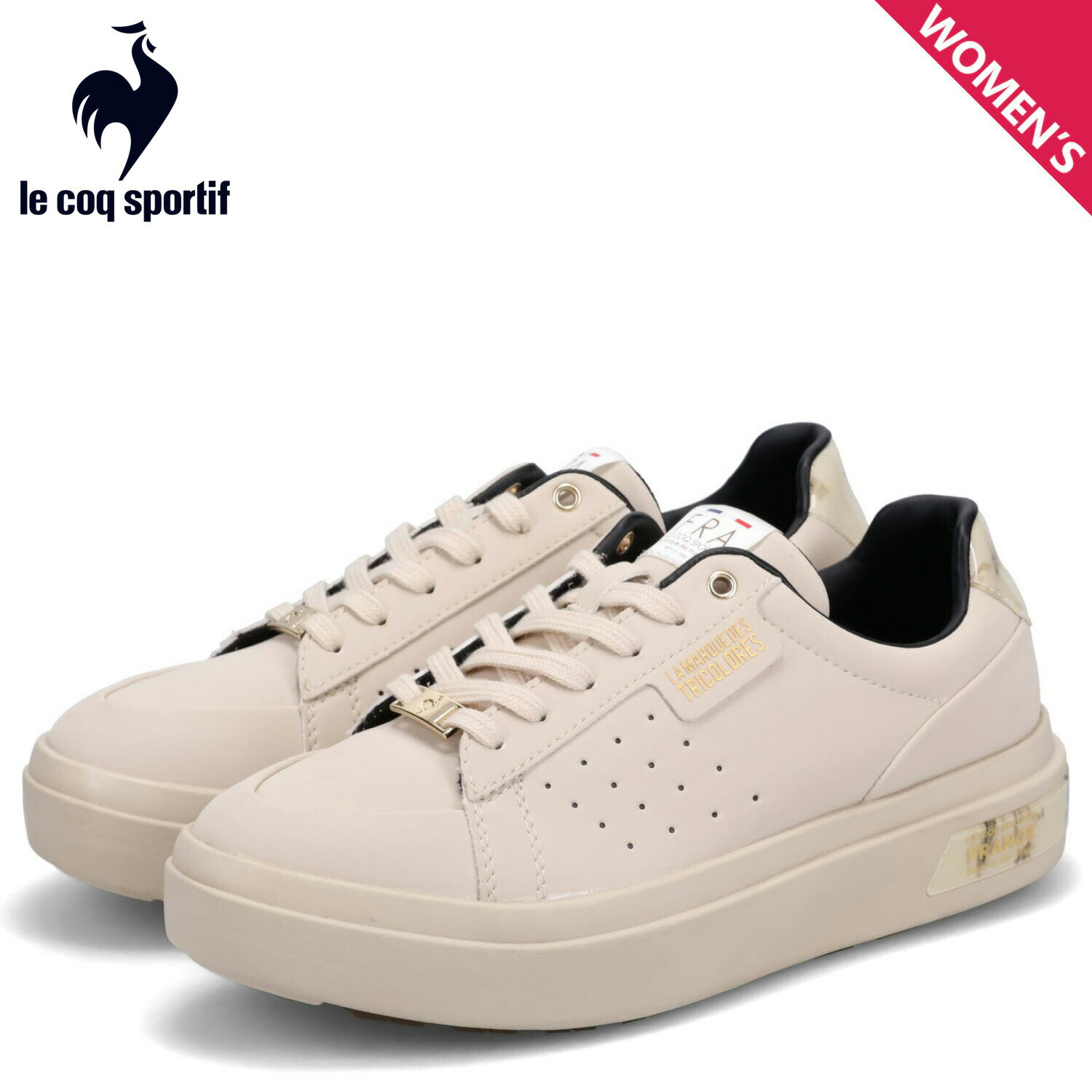 【最大1000円OFFクーポン配布中】 le coq sportif ルコック スポルティフ スニーカー LA セーヴル PF レディース 厚底 LA SEVRES PF ベージュ QL3UJC50MBのサムネイル