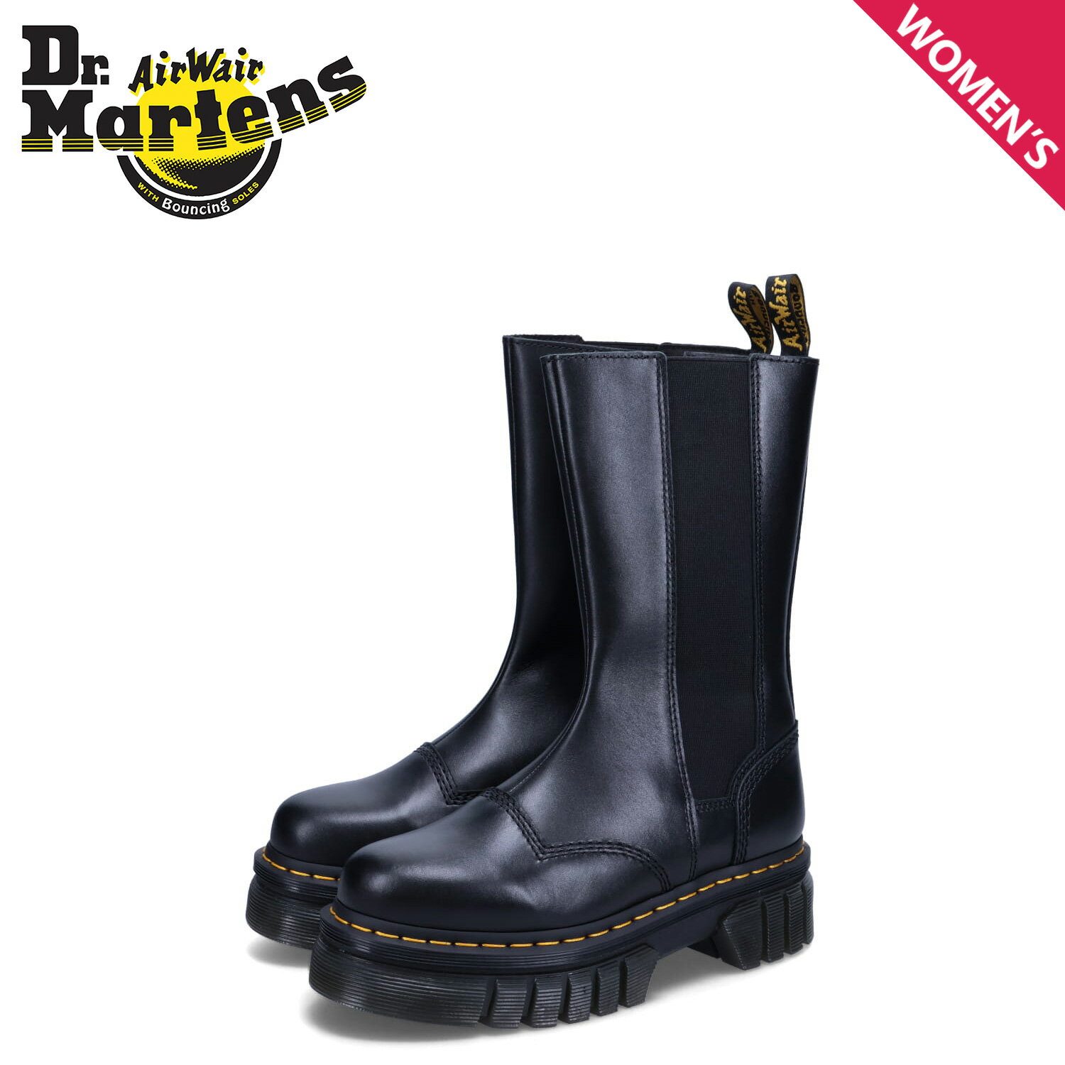 Dr.Martens ドクターマーチン サイドゴア ブーツ オウドリック チェルシー トール レディース AUDRICK CHELSEA TALL BOOTS ブラック 黒 30966001