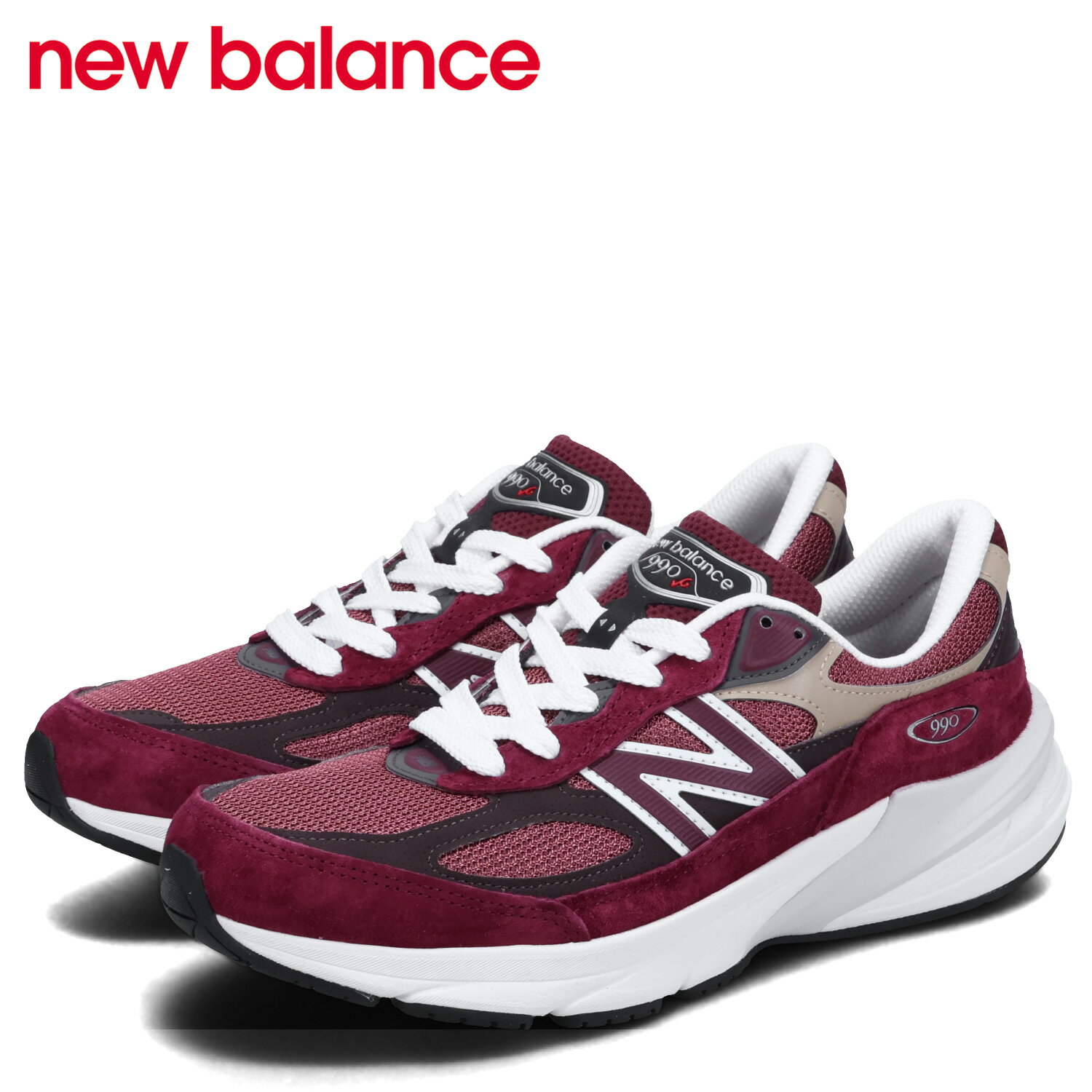 new balance ニューバランス 990 スニーカー メンズ Dワイズ MADE IN USA バーガンディー U990BT6