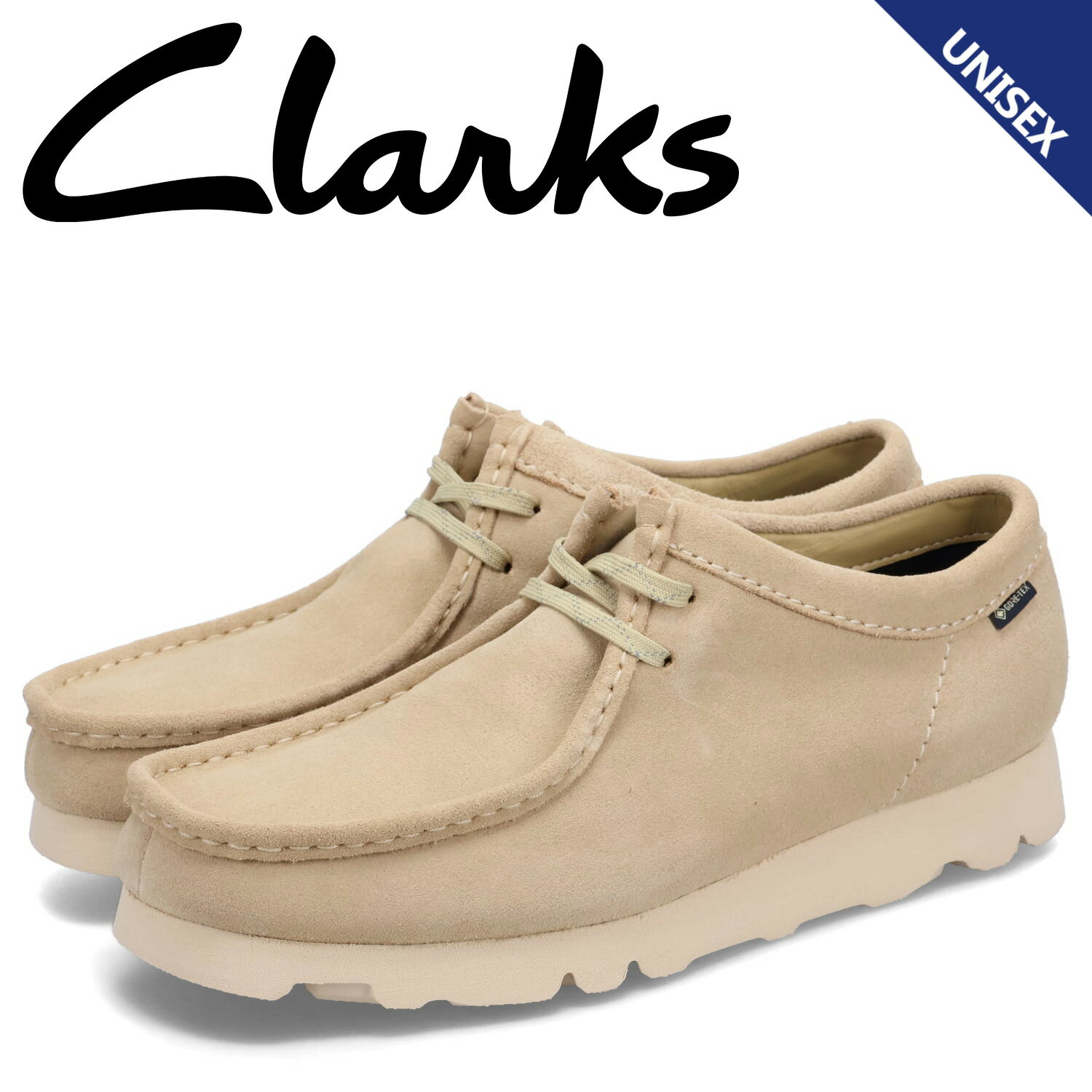 【最大1000円OFFクーポン配布中】 Clarks クラークス ワラビー ゴアテックス シューズ メンズ レディース 防水 WALLABEE GTX ベージュ 26172074