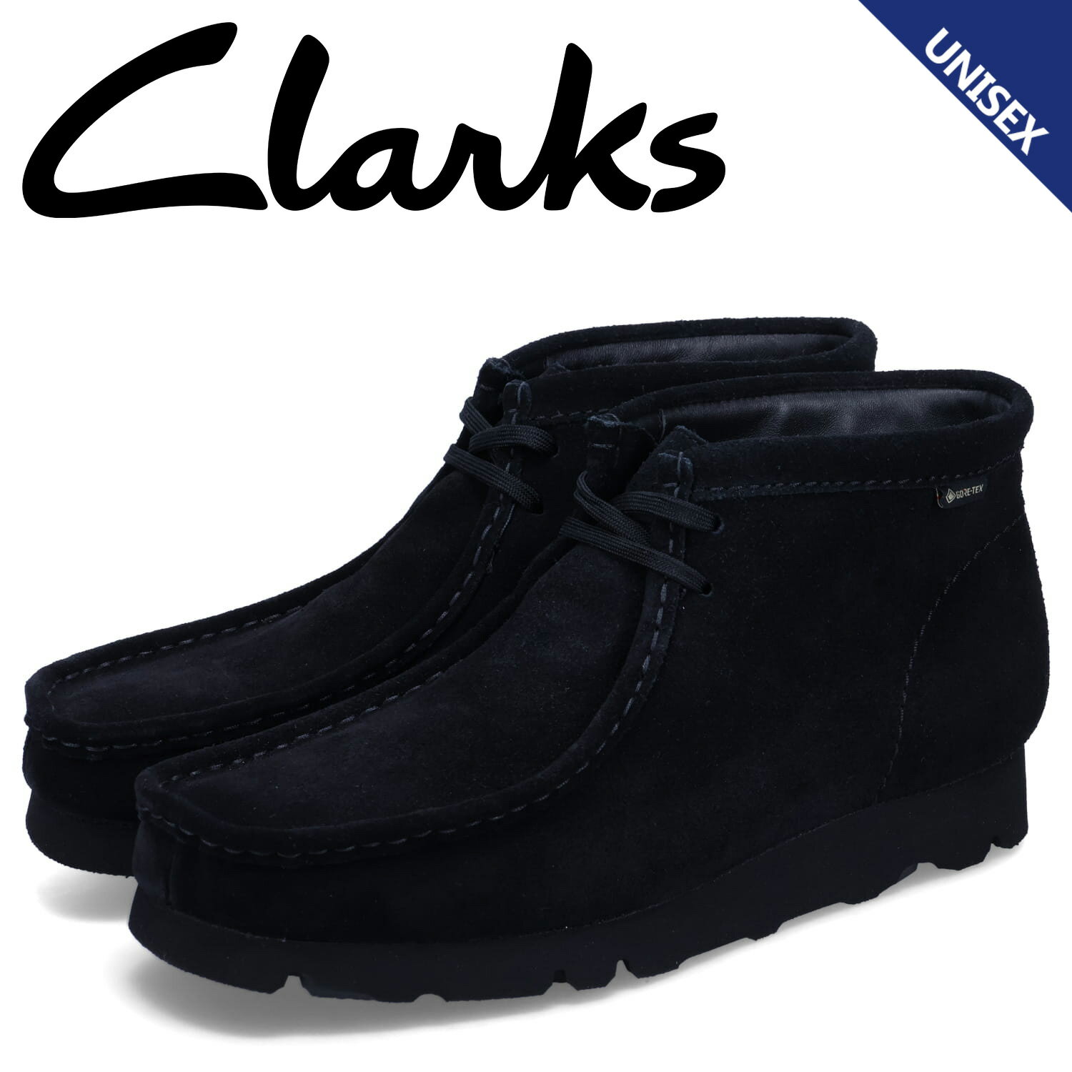 クラークス Clarks クラークス ワラビー ゴアテックス ブーツ メンズ レディース 防水 WALLABEE BT GTX ブラック 黒 26173318
