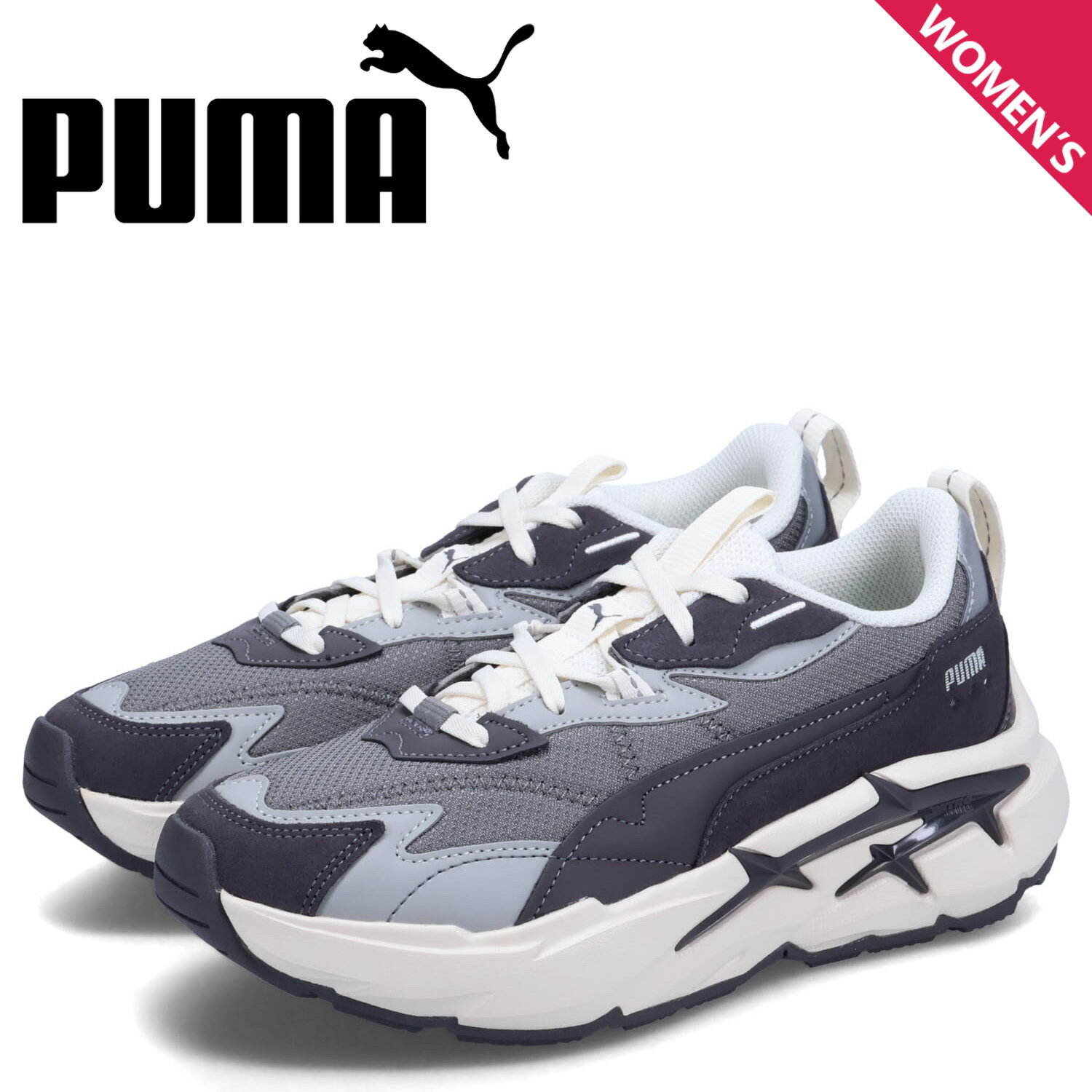 プーマ PUMA スニーカー ウィメンズ スピナ ニトロ トーナル レディース 厚底 SPINA NITRO TONAL WNS グレー 393782-04