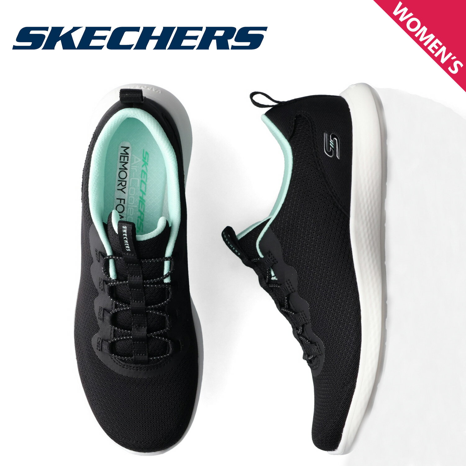 【最大1000円OFFクーポン配布中】 SKECHERS スケッチャーズ スニーカー ベーパー フォーム ライト レディース VAPOR FOAM LITE ブラック 黒 104481