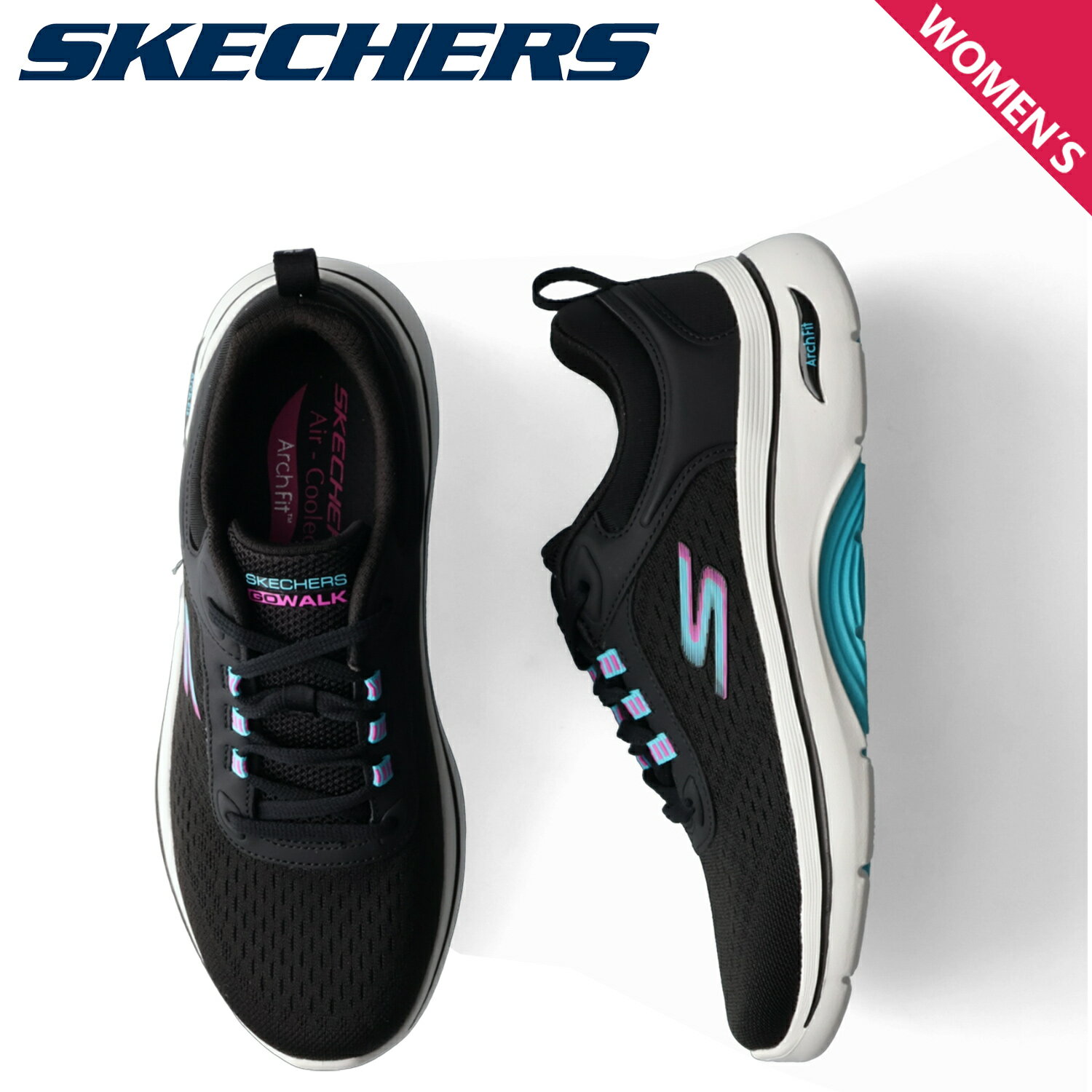 【最大1000円OFFクーポン配布中】 SKECHERS スケッチャーズ ゴーウォーク アーチフィット 2.0 スニーカー レディース GO WALK ARCH FIT 2.0 ブラック 黒 125314