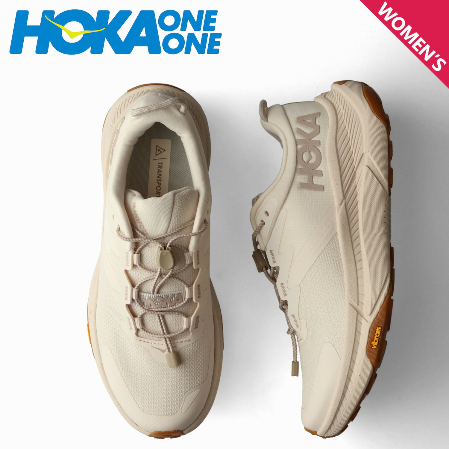 HOKA ONE ONE ホカオネオネ スニーカー ハイキングシューズ トランスポート レディース 厚底 TRANSPORT ベージュ 1123154