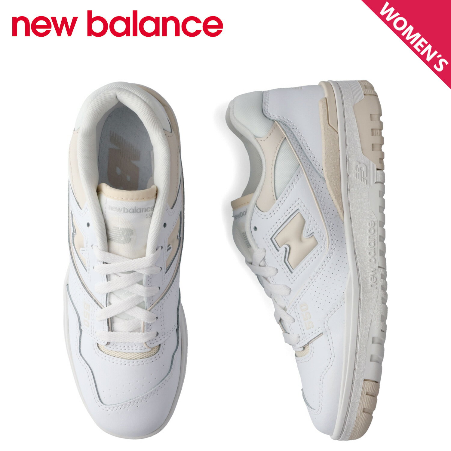 楽天シュガーオンラインショップ【最大1000円OFFクーポン配布中】 new balance ニューバランス 550 スニーカー レディース Bワイズ ホワイト 白 BBW550BK