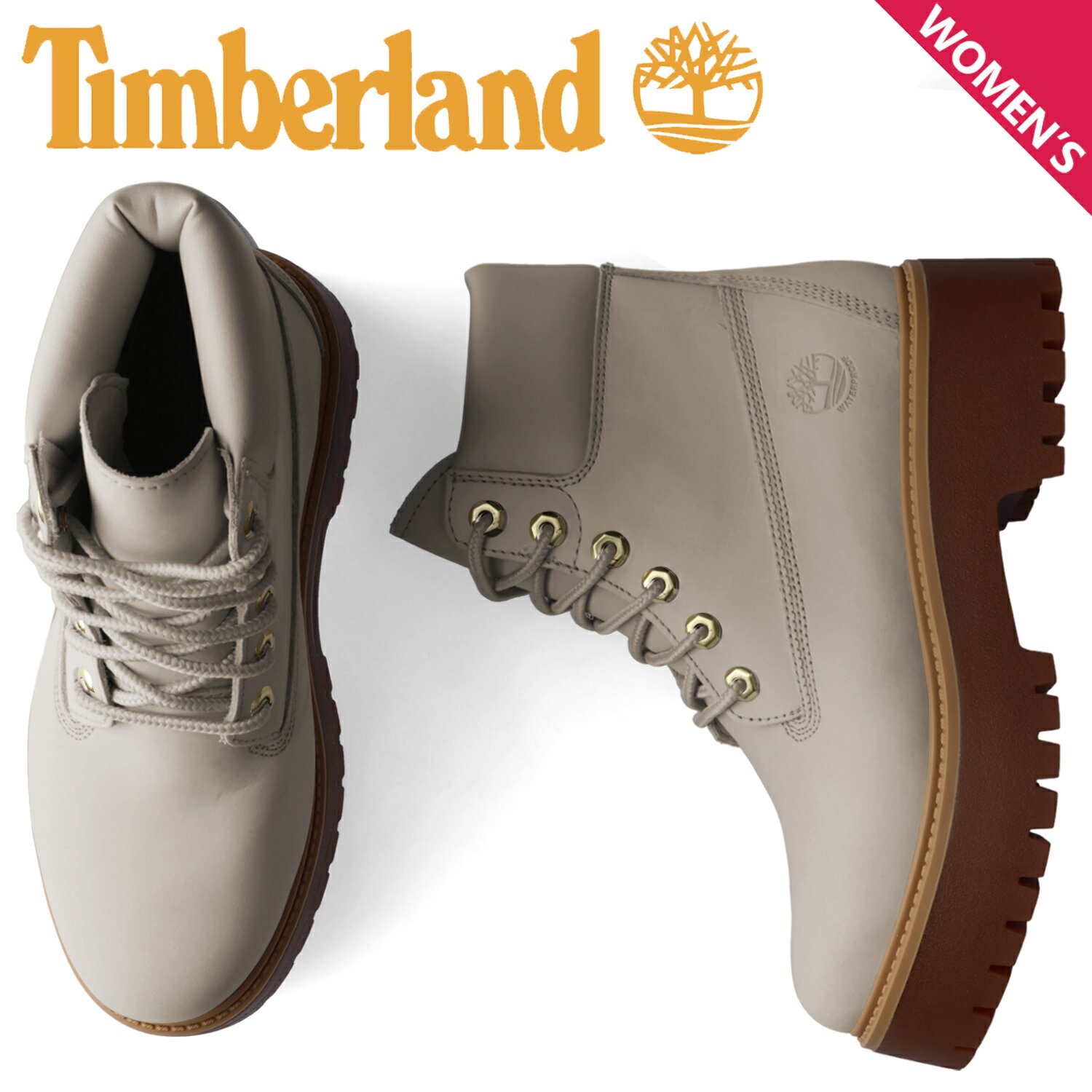 【最大1000円OFFクーポン配布中】 Timberland ティンバーランド ブーツ 6インチ レディース 防水 ウォータープルーフ STONE STREET 6 INCH PREMIUM WATERPROOF BOOT ホワイト 白 A6AWZ