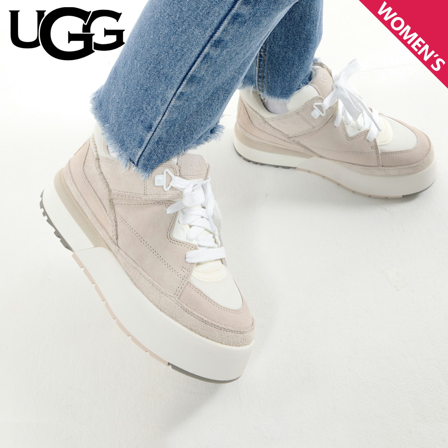 【最大1000円OFFクーポン配布中】 アグ UGG スニーカー ゴールデンクッシュ レディース 厚底 W GOLDENCUSH クリーム 1152719