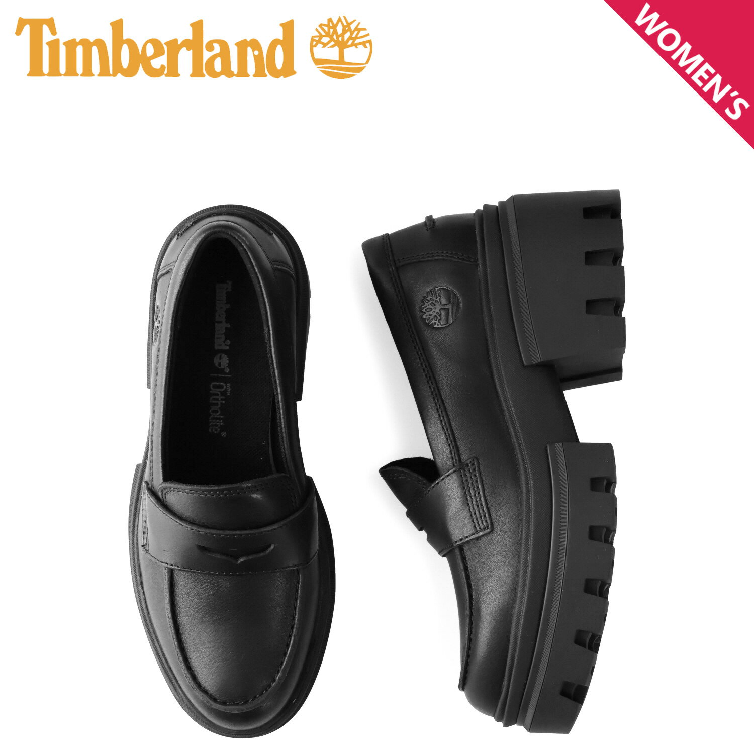 Timberland ティンバーランド ローファー シューズ レディース 厚底 ENGLISH LOAFER SHOE ブラック 黒 A5P17