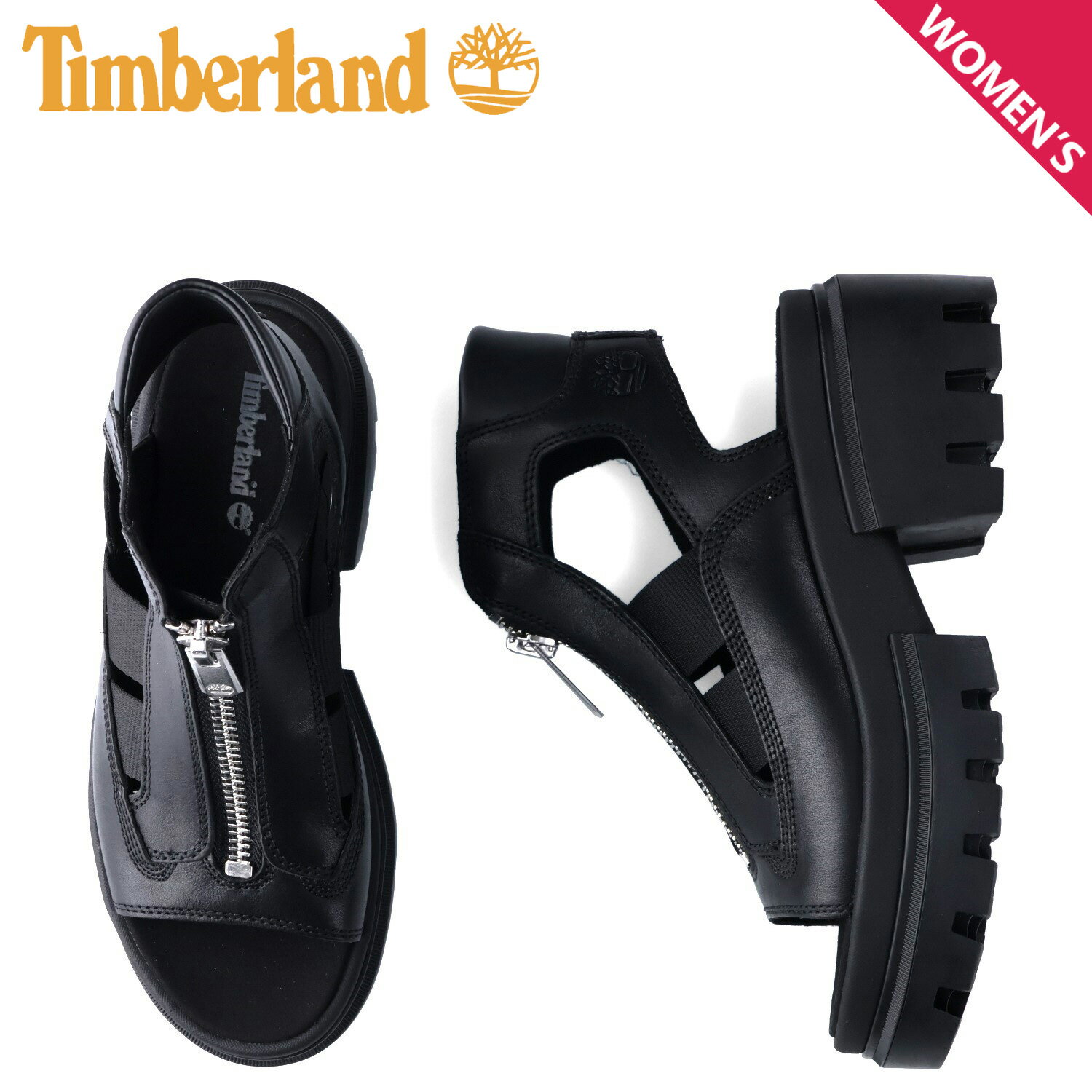 Timberland ティンバーランド サンダル エバリー グラディエーター レディース 厚底 WS EVERLEIGH GLADIATOR SANDAL ブラック 黒 A633Z