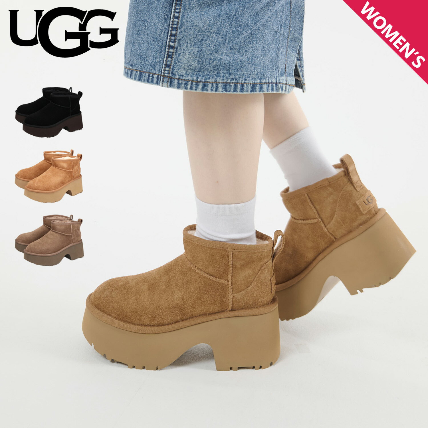【最大1000円OFFクーポン発行中】 アグ UGG ブーツ ムートンブーツ クラシック ウルトラ ミニ ニュー ハイツ レディース 厚底 CLASSIC UL...