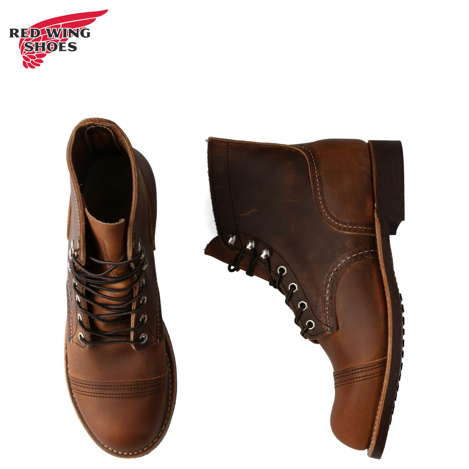RED WING SHOES レッドウィング アイアンレンジャー ブーツ メンズ Dワイズ USA製 IRON RANGER ブラウン 8085