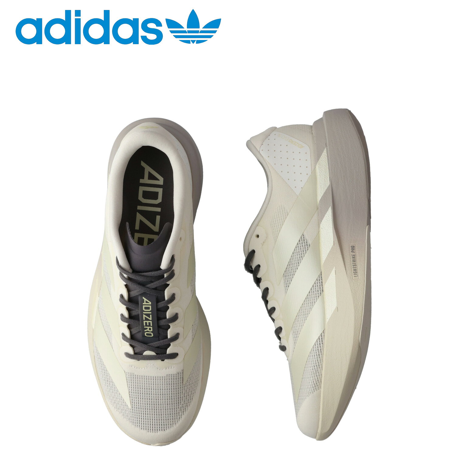 乐天商城 - adidas Originals アディダス オリジナルス スニーカー アディゼロ EVO SL メンズ ADIZERO EVO SL オフ ホワイト KI4794