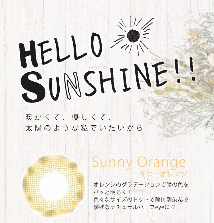 【★P5倍★9/1限定&ついたちフェア11%オフクーポン配布♪要エントリー】【送料無料】 Hello Sunshine!! サニーオレンジ 10枚入り カラコン [ 古畑星夏 モデル ] 1day 使い捨て （ 度あり / 度なし ）