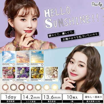 【送料無料】【14.2mm】 Hello Sunshine!! オレンジブラウン 10枚入り カラコン 1day 使い捨て （ 度あり / 度なし ）