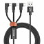 【送料無料】 Baseus ベースアス iphone Type-C Micro USB 3in1 充電ケーブル 1.2m CAMLT-WZ01 ライトニングケーブルLightning iPhone iPad Galaxy Huawei Macbook