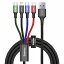 【送料無料】 Baseus iphone Type-C Micro USB 4in1 充電ケーブル 1.2m CA1T4-B01 ライトニングケーブルLightning iPhone iPad Galaxy Huawei Macbook