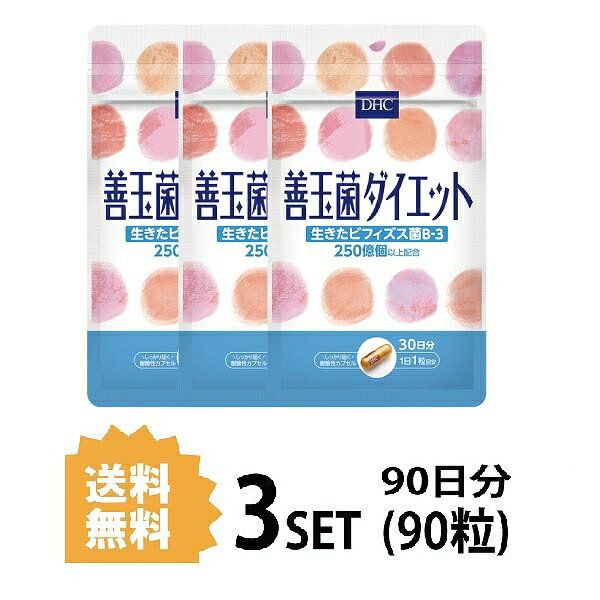 【3パック】 DHC 善玉菌ダイエット 30日分×3パック （90粒） ディーエイチシー サプリメント ビフィズス菌 ラクチュロース 健康食品 粒タイプ