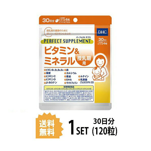 DHC パーフェクトサプリ ビタミン＆ミネラル 授乳期用 30日分 （120粒） ディーエイチシー 【栄養機能食品（ビタミンB1、ビタミンB2、ビタミンB6、ビタミンB12、ビタミンC、ビタミンD、鉄）】