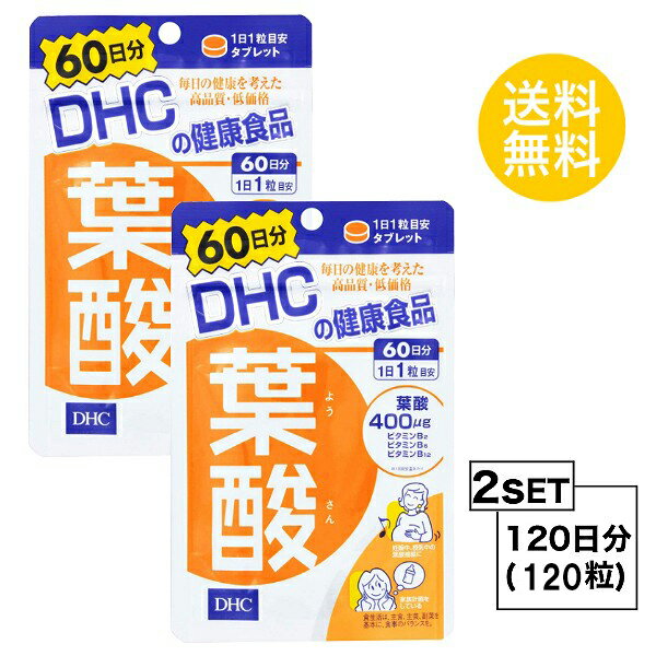 【2個セット】 DHC 葉酸 60日分 2パック 120粒 ディーエイチシー サプリメント 葉酸 ビタミンB 粒タイプ