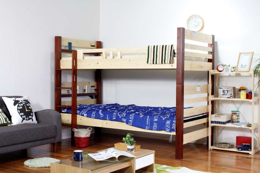 二段ベッド HF-503 Sサイズ2段ベット 二段ベッド 二段ベット ナチュラル ブラウン 茶色 北欧 ベッド 子供部屋 システムベッド コンパクト ベッド 頑丈 分割可能