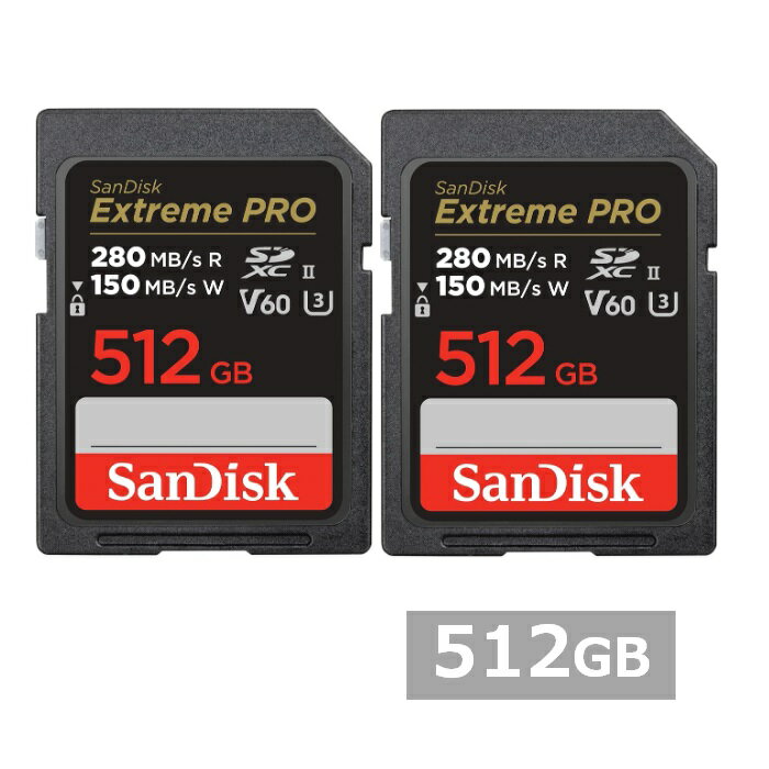 【ブラックフライデー P5倍】 【2セット】 サンディスク SDカード SDXC SDSDXEP-512G-GN4IN Extreme PRO 512GB Sa...