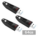 【マラソン中 P5倍】 【3セット】 サンディスク USBメモリ SDCZ48-064G-U46 Ultra USB 3.0 Flash Drive 64GB ...