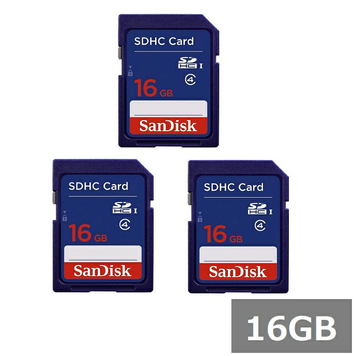 【スーパーSALE P5倍】 【3セット】 サンディスク SDカード SDHC SDSDB-016G-B35 16GB Sandisk SDHCカード SD Class4 UHS-I カメラ デジカメ ビデオカメラ パソコン 並行輸入品