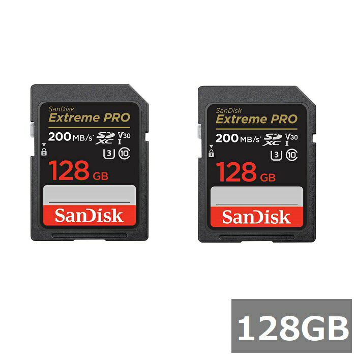 【マラソン中 P5倍】 【2セット】 サンディスク SDカード SDXC SDSDXXD-128G-GN4IN Extreme PRO 128GB Sandisk SDXCカード SD Class10 UHS-I カメラ デジカメ ビデオカメラ パソコン 並行輸入品