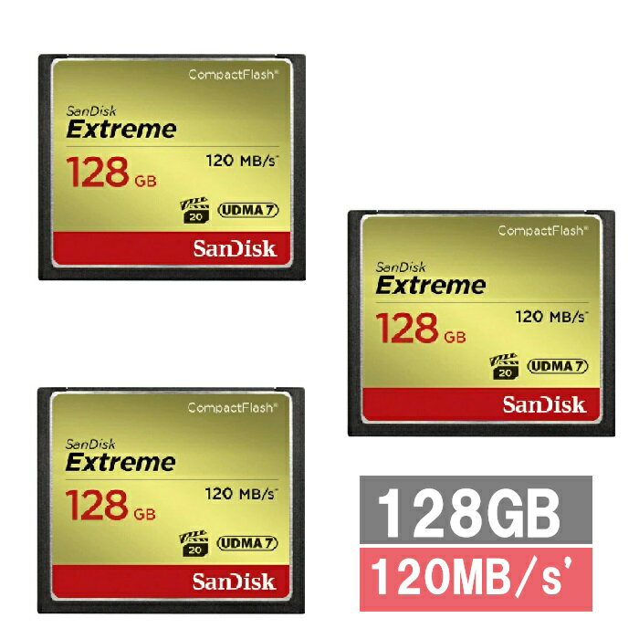 【ブラックフライデー P5倍】 【2セット】 サンディスク CFカード コンパクトフラッシュカード SDCFXSB-128G-G46 Extreme 128GB...