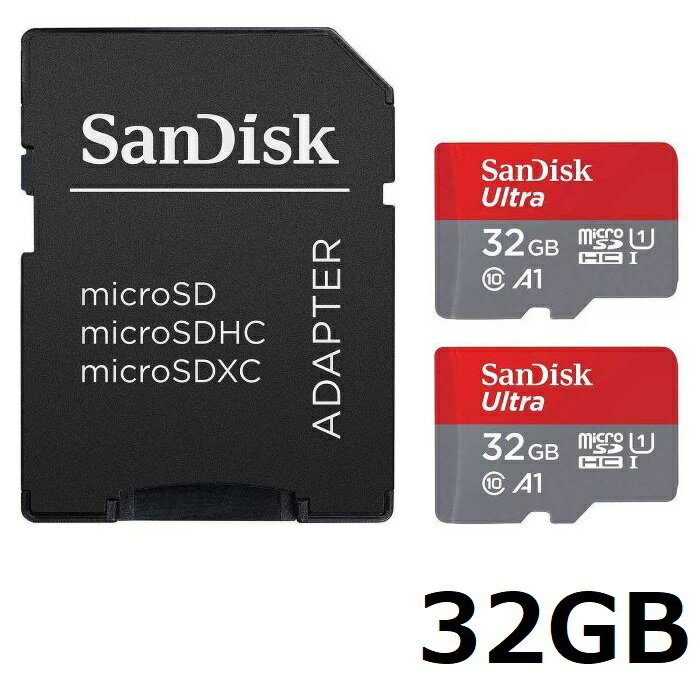SanDisk Ultra microSDカード SDSQUA4-032G-GN6MT 32GB×2個入り アダプター付き マイクロSDHCカード microSDHC サンディスク 海外リテール