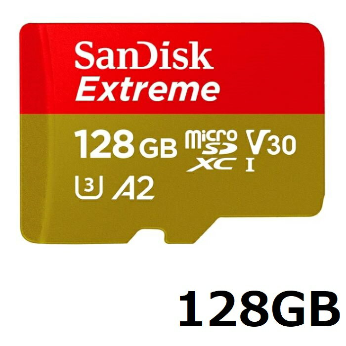 SanDisk Extreme microSDカード SDSQXAA-128G-GN6MN 128GB マイクロSDXCカード microSDXC サンディスク 海外リテール