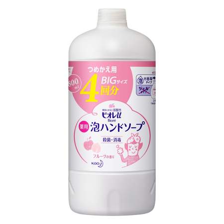 ビオレu 泡ハンドソープ フルーツの香り つめかえ用 770ml ハンドソープ ハンドウォッシュ ボディケア スキンケア 手洗い 大容量 肌荒れ カサつき うるおい もちもち 泡 除菌 殺菌 消毒 ソープ 詰め替え biore ビオレ 花王 おすすめ 人気 1