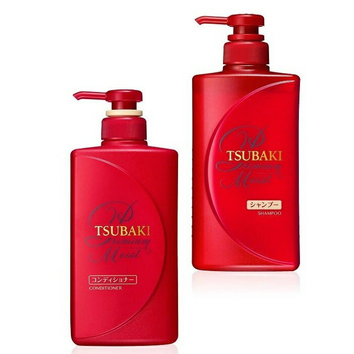  TSUBAKI ツバキ プレミアムモイスト ヘアシャンプー&コンディショナー セット 各490ml 本体 資生堂 つや髪 うるおい おすすめシャンプートリートメント