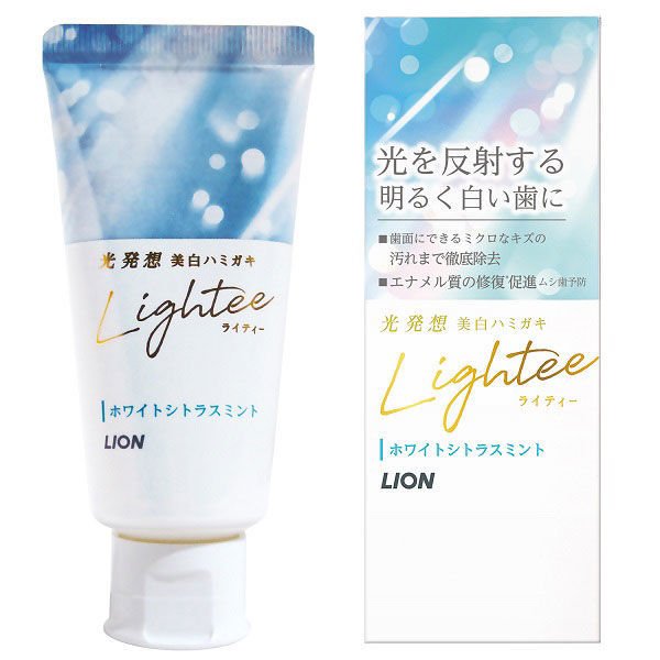 【マラソン中 5/10までP5倍】 【2セット】 Lightee ライティー ハミガキ ホワイトシトラスミント 53g 歯磨き粉 おすすめ はみがき 就寝前 歯 歯ぐき ミント デンタルケア ライオン lion ミクロクレンズ 予防歯科 口臭 対策 ヤニ汚れ