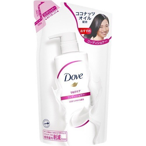 Dove ダヴ うねりケア コンディショナー 詰め替え 350g うねり くせ 抑える つや髪 うるおい しっとり ヘアケア ダメージヘア サロン おすすめ ユニリーバ フレッシュ 香り 自然由来 ココナッツオイル 浸透 まとまり 保湿 なめらか 指通り つめかえ